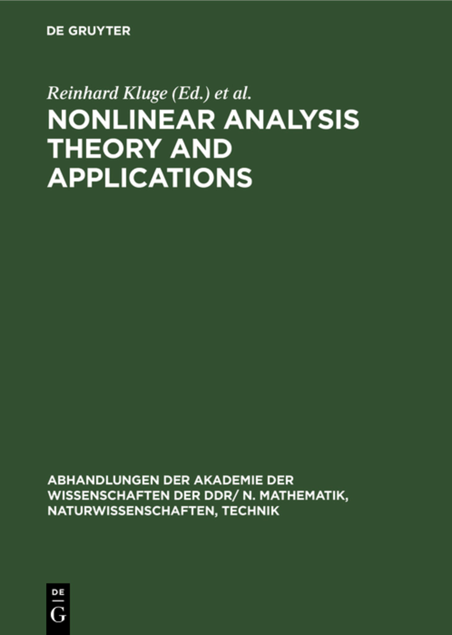 Nonlinear Analysis Theory and Applications